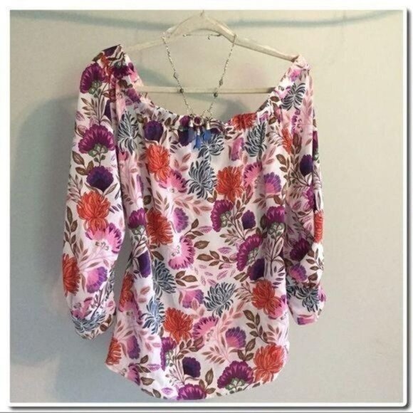 INC 𝅺off Shoulder Floral Blouse - Picture 3 of 6